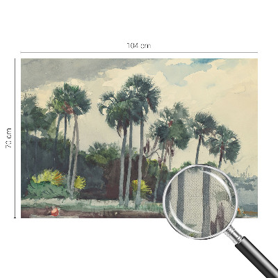 Fotomural decorativo para cabecero de cama Palmeras exóticas