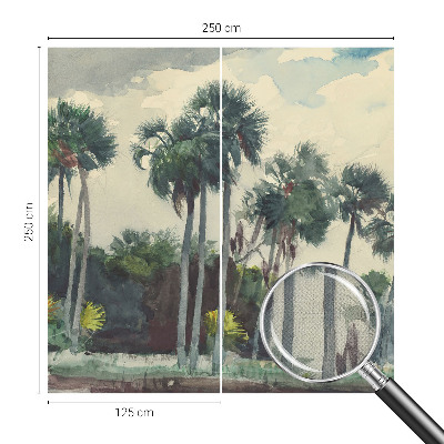 Fotomural decorativo para cabecero de cama Palmeras exóticas
