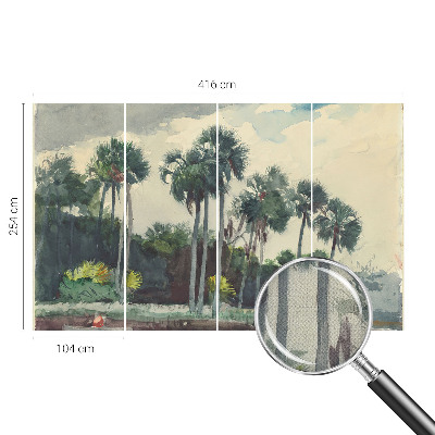 Fotomural decorativo para cabecero de cama Palmeras exóticas