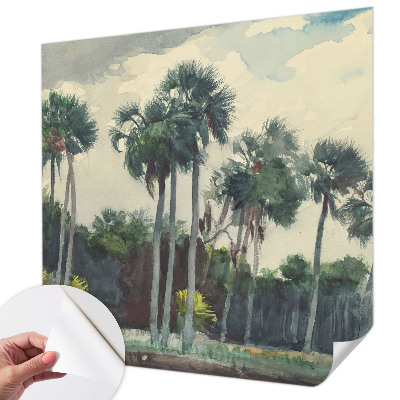 Fotomural decorativo para cabecero de cama Palmeras exóticas