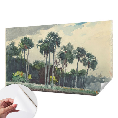 Fotomural decorativo para cabecero de cama Palmeras exóticas