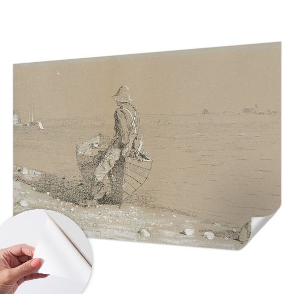 Papel mural con patrón decorativo con una escena nostálgica