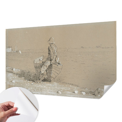 Papel mural con patrón decorativo con una escena nostálgica