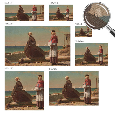 Papel mural con patrón decorativo Escena costera