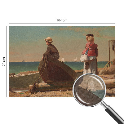 Papel mural con patrón decorativo Escena costera