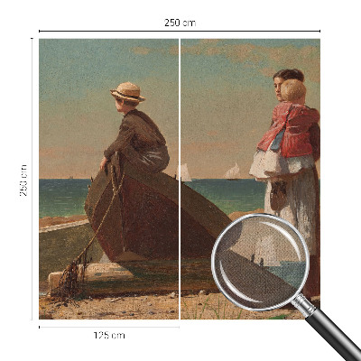 Papel mural con patrón decorativo Escena costera