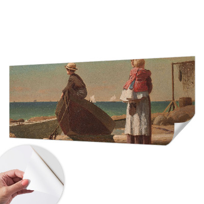 Papel mural con patrón decorativo Escena costera