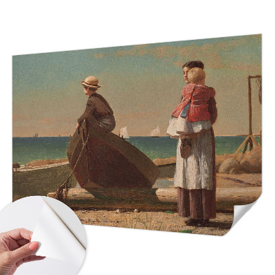 Papel mural con patrón decorativo Escena costera