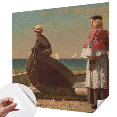 Papel mural con patrón decorativo Escena costera