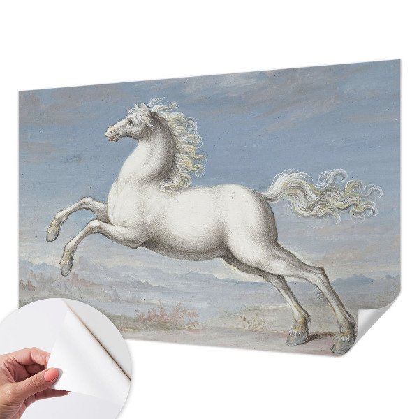 Mural de pared con estampado hermoso con diseño de caballos en pleno salto