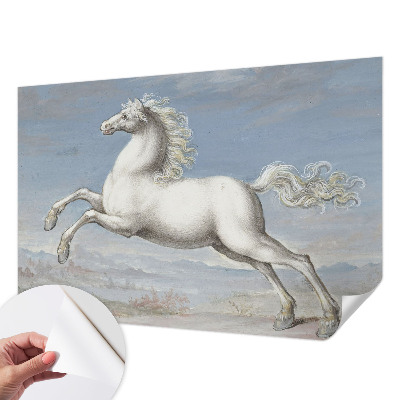 Mural de pared con estampado hermoso con diseño de caballos en pleno salto