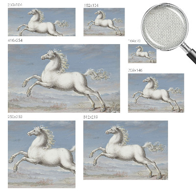 Mural de pared con estampado hermoso con diseño de caballos en pleno salto