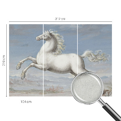 Mural de pared con estampado hermoso con diseño de caballos en pleno salto