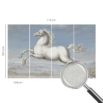Mural de pared con estampado hermoso con diseño de caballos en pleno salto