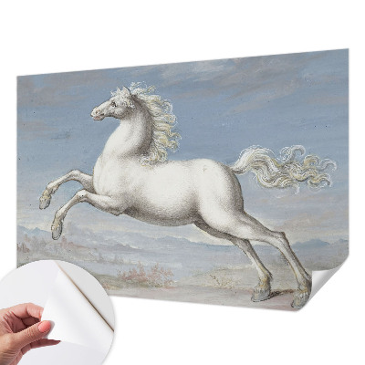 Mural de pared con estampado hermoso con diseño de caballos en pleno salto