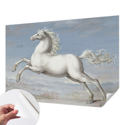 Mural de pared con estampado hermoso con diseño de caballos en pleno salto