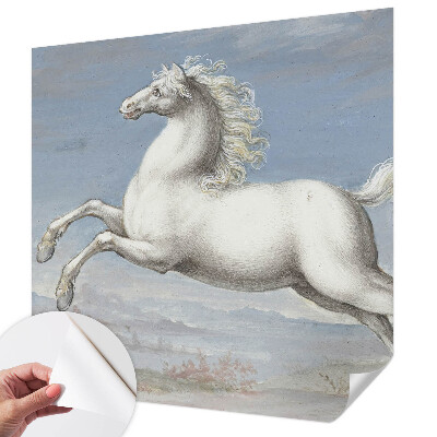 Mural de pared con estampado hermoso con diseño de caballos en pleno salto