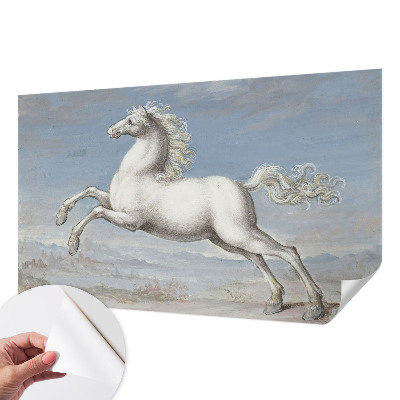 Mural de pared con estampado hermoso con diseño de caballos en pleno salto