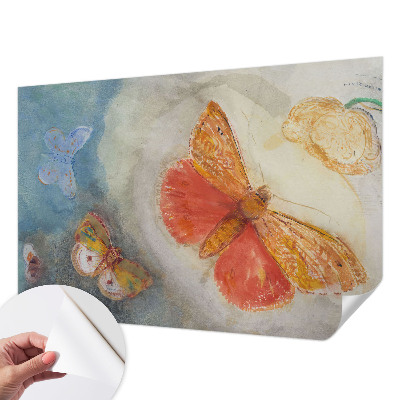 Mural de pared con estampado hermoso con mariposas coloridas