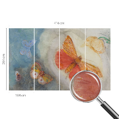 Mural de pared con estampado hermoso Mariposas coloridas