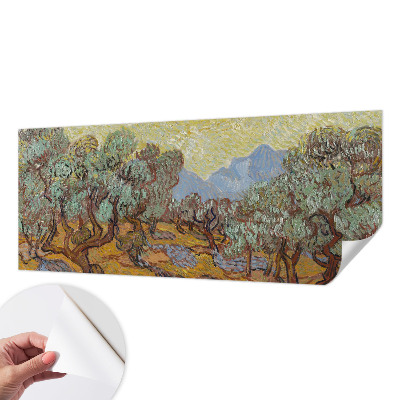 Papel mural texturado decorativo con motivo de olivos