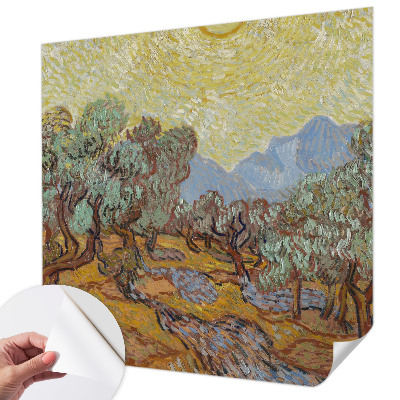 Papel mural texturado decorativo con motivo de olivos