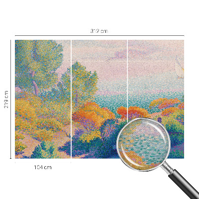 Papel mural con patrón decorativo Paisaje costero