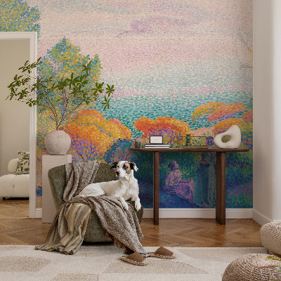 Papel mural con patrón decorativo Paisaje costero