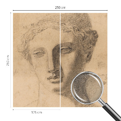 Papel mural con patrón decorativo Retrato femenino