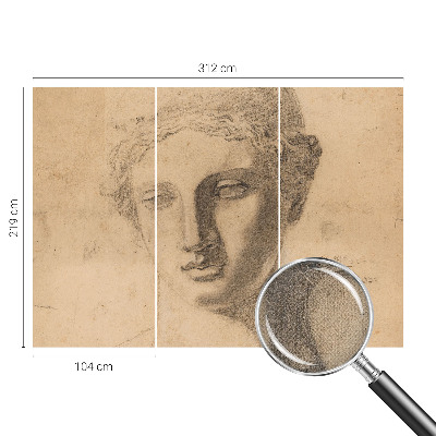 Papel mural con patrón decorativo Retrato femenino