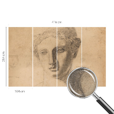 Papel mural con patrón decorativo Retrato femenino