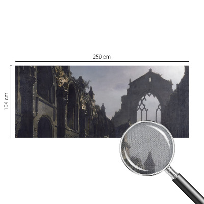 Papel mural texturado decorativo con diseño de ruinas góticas
