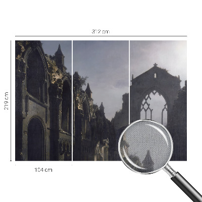 Papel mural texturado decorativo ruinas góticas