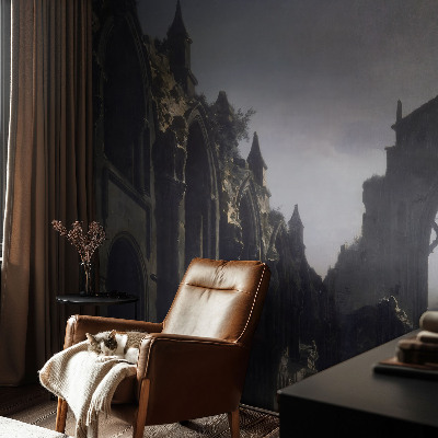 Papel mural texturado decorativo ruinas góticas