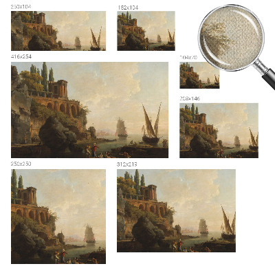 Papel mural con patrón decorativo Paisaje marino