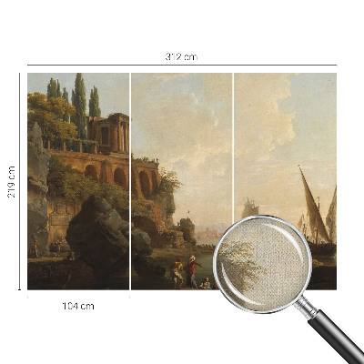 Papel mural con patrón decorativo Paisaje marino