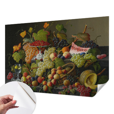 Mural de pared con estampado hermoso con composición de fruta