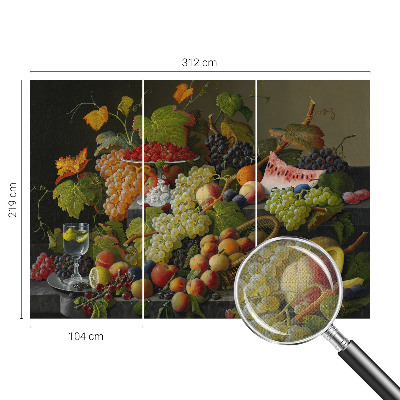 Mural de pared con estampado hermoso con composición de fruta