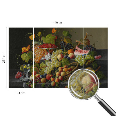 Mural de pared con estampado hermoso con composición de fruta