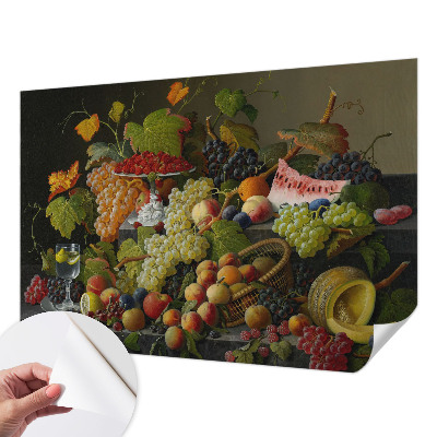 Mural de pared con estampado hermoso con composición de fruta