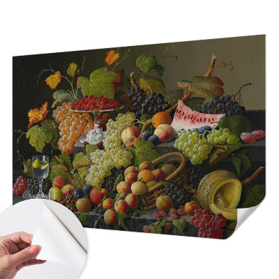 Mural de pared con estampado hermoso con composición de fruta