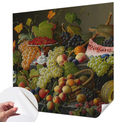 Mural de pared con estampado hermoso con composición de fruta
