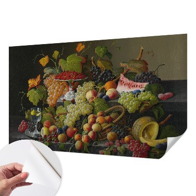 Mural de pared con estampado hermoso con composición de fruta