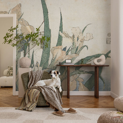 Fotomural decorativo para cabecero de cama Lirios delicados