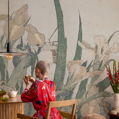 Fotomural decorativo para cabecero de cama Lirios delicados