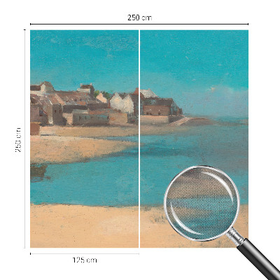 Papel mural con patrón decorativo Un pueblo tranquilo