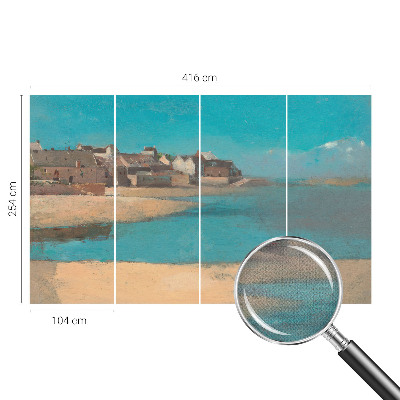 Papel mural con patrón decorativo Un pueblo tranquilo