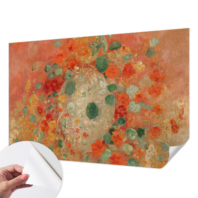 Papel mural texturado decorativo con motivo de flores abstractas