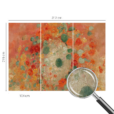 Papel mural texturado decorativo Flores abstractas