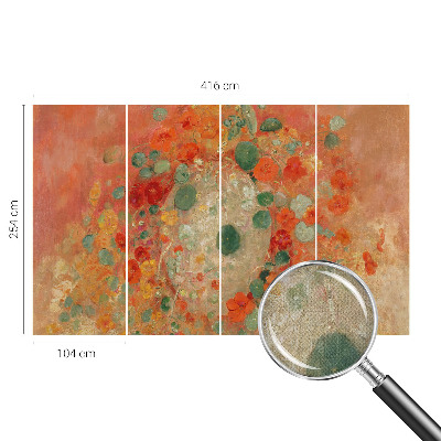 Papel mural texturado decorativo Flores abstractas